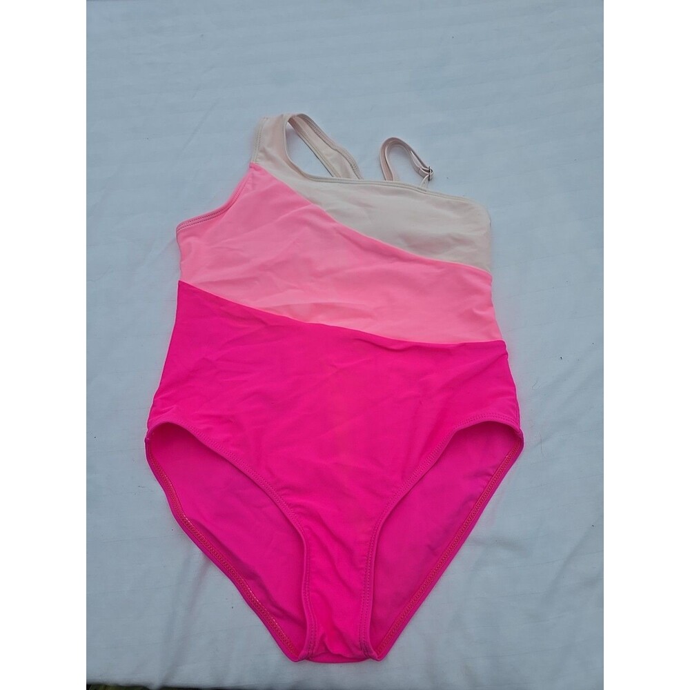 Shein Girls Pink Multicolor 1 Piece Swim Suit Size 11/12Y PINK